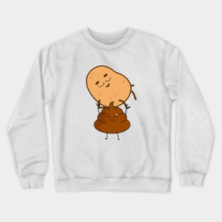 Funny Food Potato and Poop Design Crewneck Sweatshirt